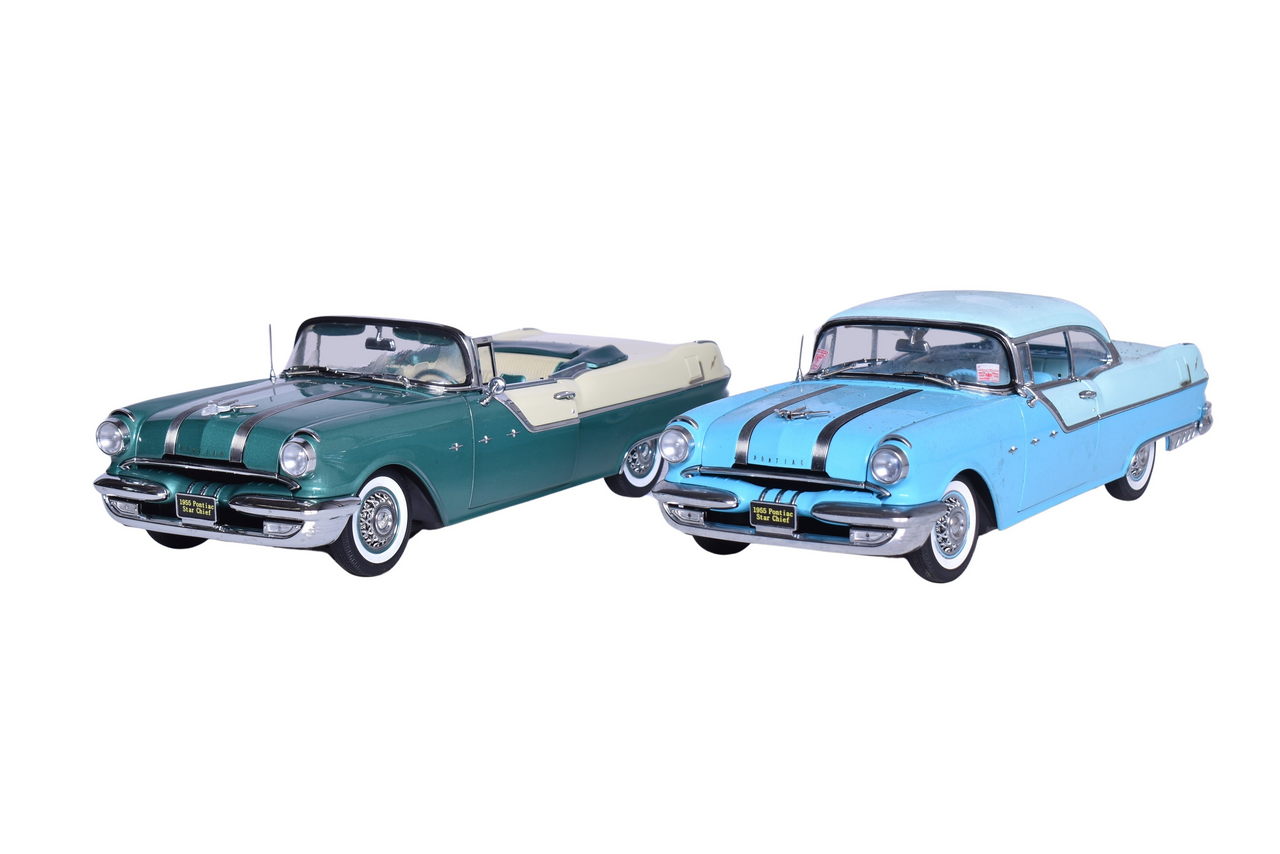 3129 - Pair of Sun Star 1:18 Die Cast 1955 Pontiac Star Chief Models thumbnail