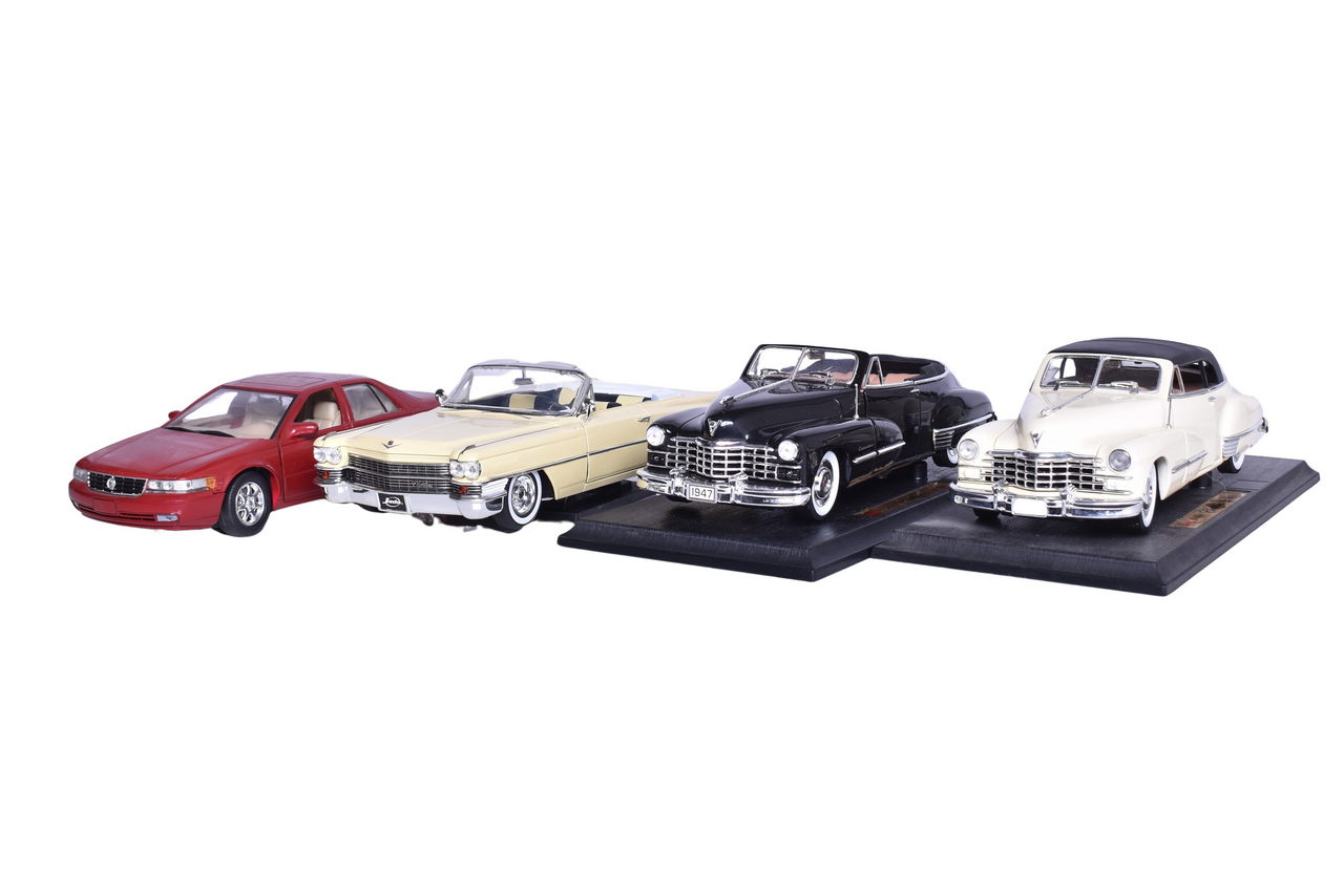 3148 - Three Anson 1:18 Die Cast 1947, 1998 Cadillac Models, Jada 1:18 Die Cast 1960s Cadillac Model thumbnail
