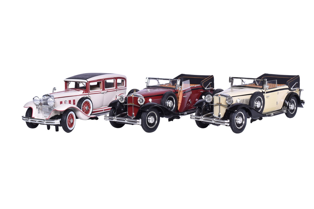 3150 - Three Anson 1:18 Die Cast 1932 Maybach DS 8 Zeppelin, 1931 Peerless Models thumbnail