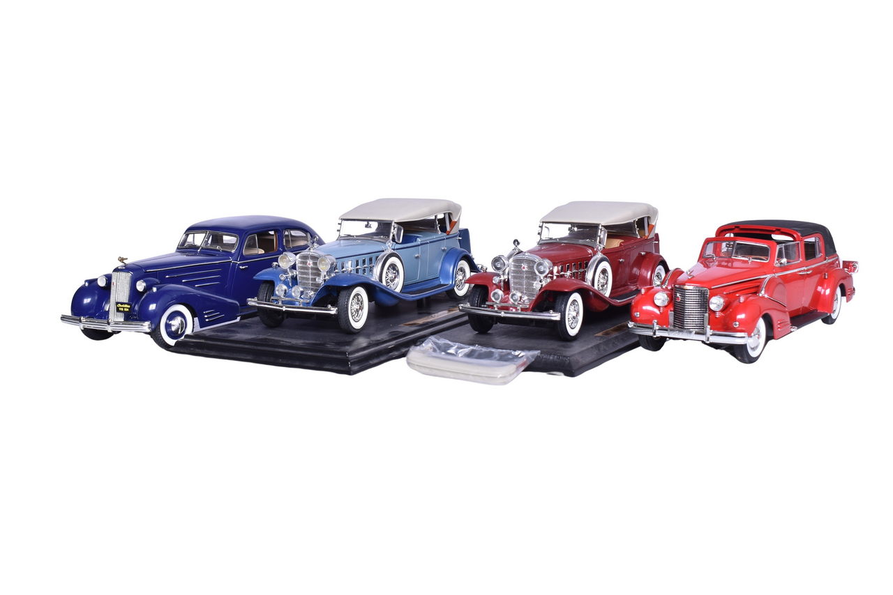 3152 - Four Anson, Signature Models, Ricko 1:18 Die Cast 1930s Cadillac Models thumbnail
