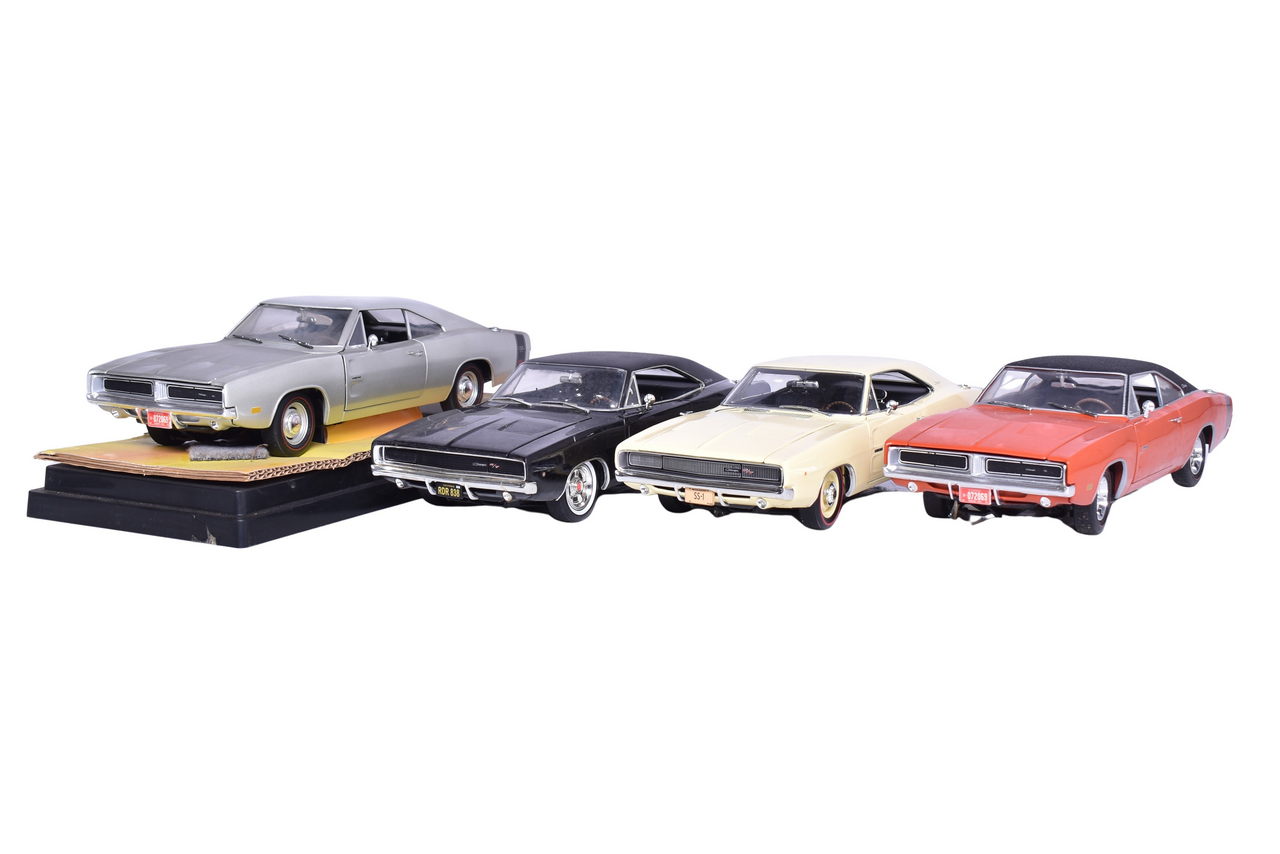 3161 - Four American Muscle 1:18 Die Cast 1960s Dodge Charger Models thumbnail