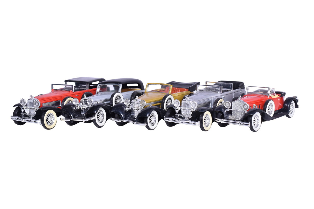 3190 - Four MIRA 1:24 Die Cast Convertible Models - Duesenberg, Mercedes Benz 540K, and Packard thumbnail