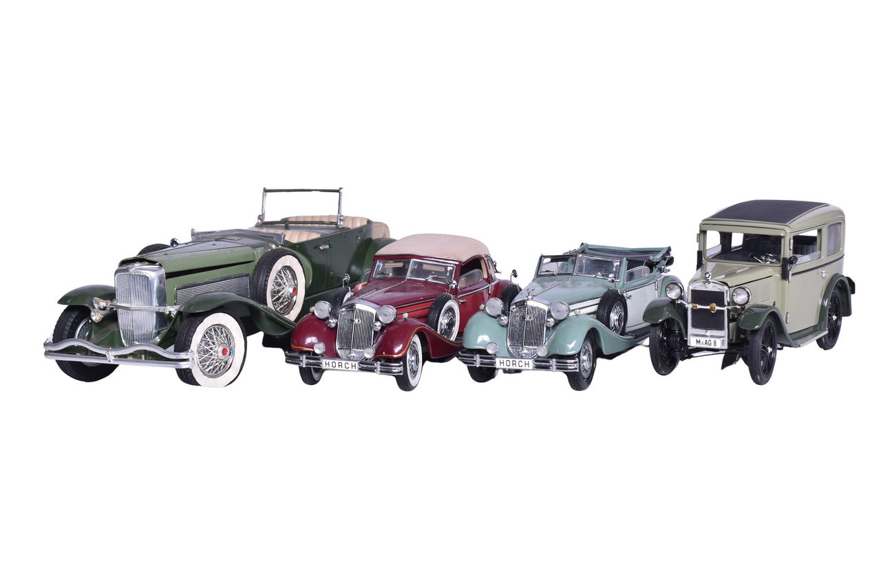 3208 - Four Ricko, CMC GmbH, Hubley 1:18 / 1:24 Die Cast 1937 Horch 853, BMW, Models thumbnail