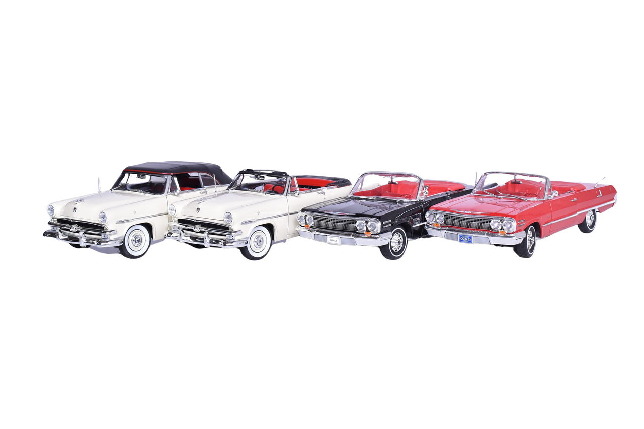 3225 - Four Welly 1:18 Die Cast 1950s/60s Ford and Chevrolet Models thumbnail