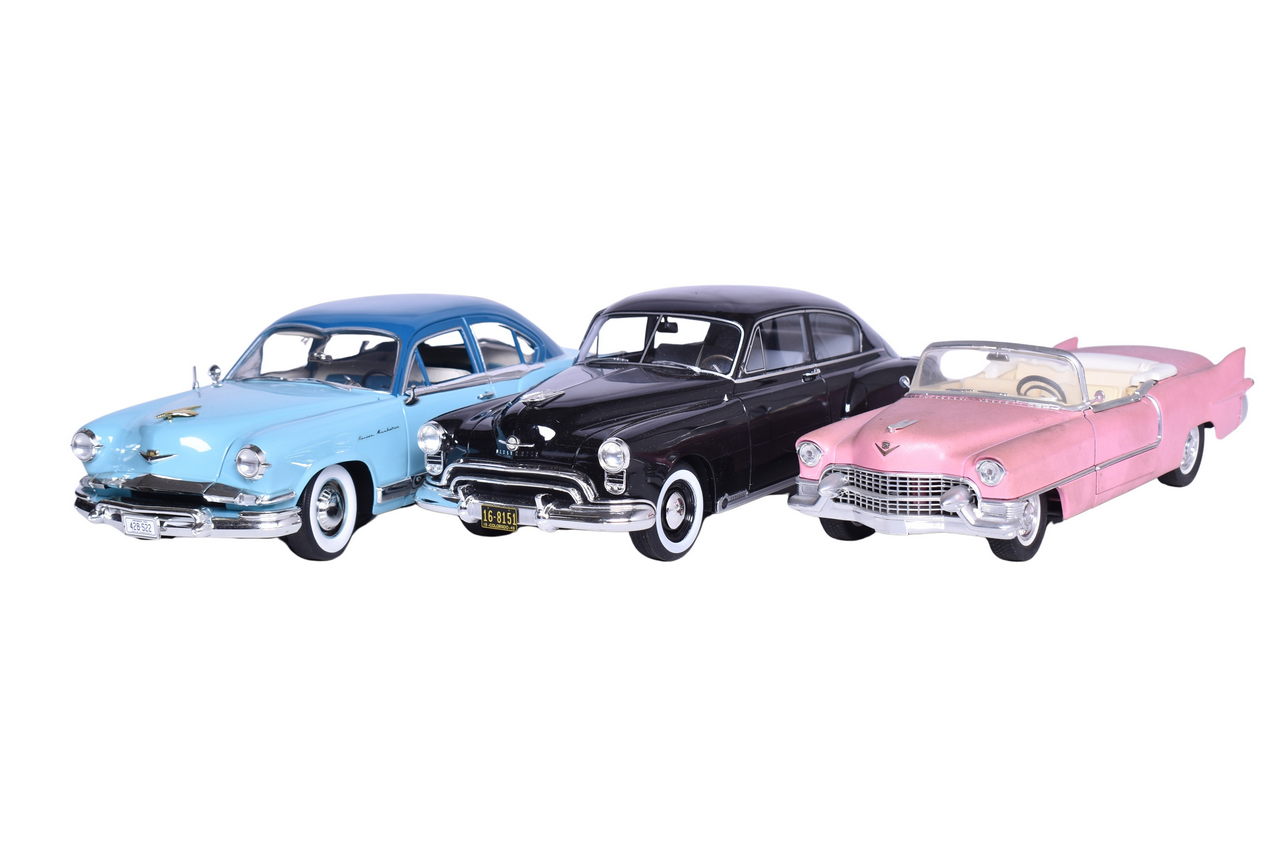 3235 - Three Highway 61, Best of Show, Solido 1:18 Die Cast 1950s Chrysler, Oldsmobile, Cadillac Models thumbnail