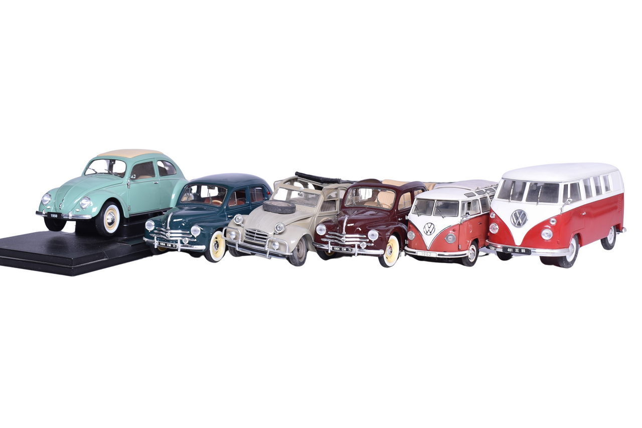 3242 - Six Solido, Franklin Mint, Welly Mixed Scale Die Cast Volkswagen, Renault, Citroen Models thumbnail