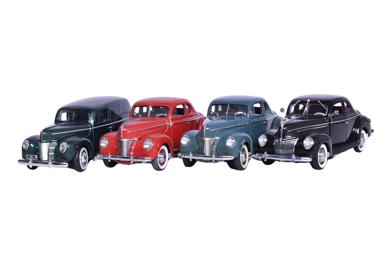 3253 - Four Danbury Mint 1:24 Die Cast 1940s Ford Models thumbnail