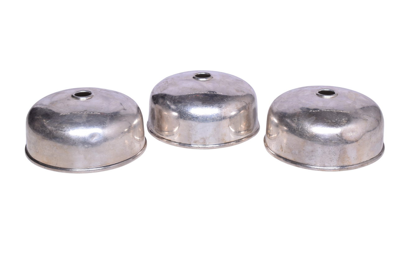 6039 - Three R. Wallace Pere Marquette Railroad Silver Hot Food Covers - 1946 thumbnail