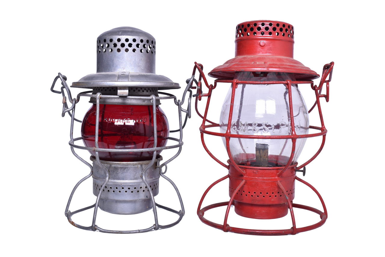6056 - Pair of Railroad Lanterns - Chicago Milwaukee and St. Paul Railway and Canadian Pacific thumbnail