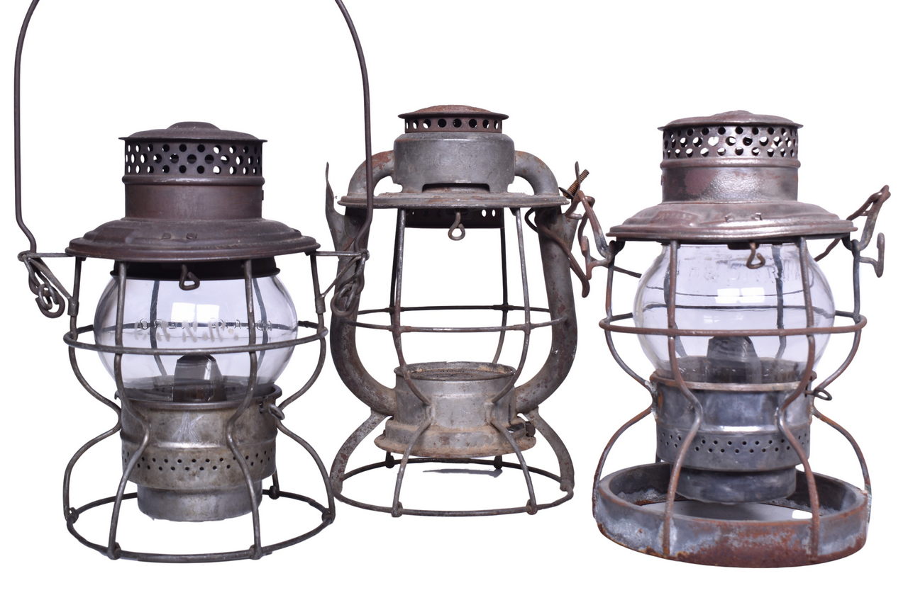 6058 - Trio of Railroad Lanterns - Chicago and North Western, Baltimore and Ohio, and Unmarked thumbnail