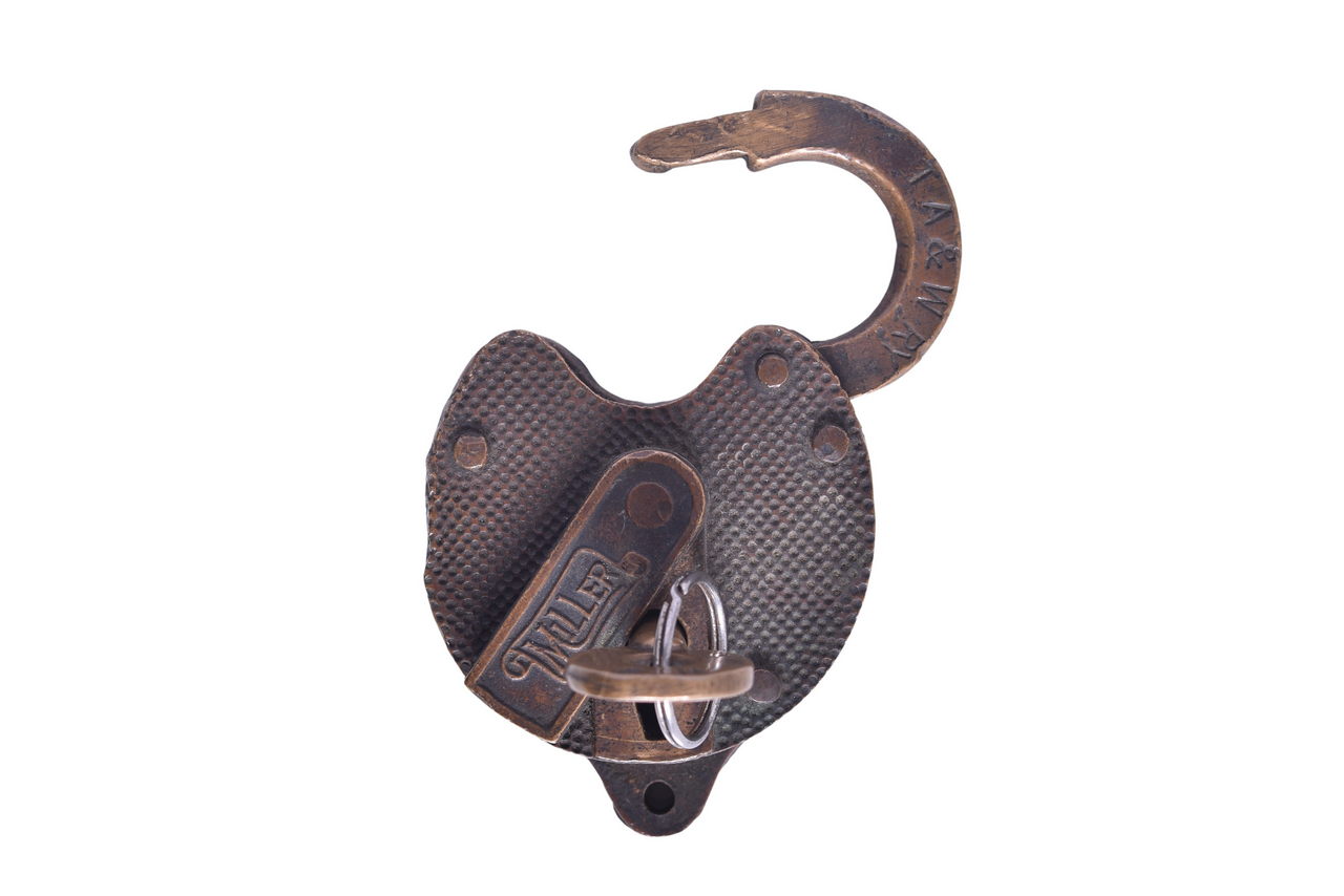 6096 - Miller Toledo, Angola & Western Brass Lock with Chicago Indianapolis & Louisville Monon Key thumbnail