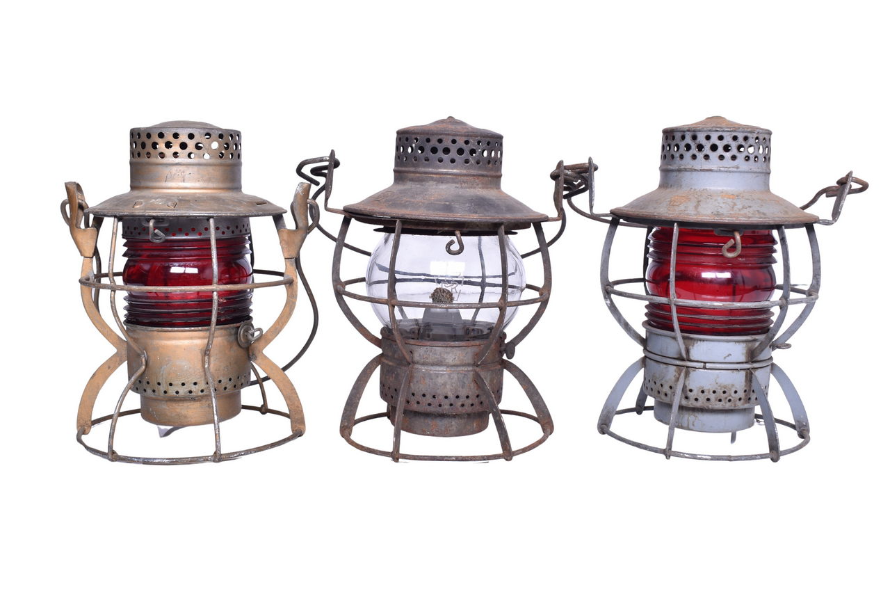 6128 - Trio of Railroad Lanterns - Two Dressel Pennsylvania and Dietz Unmarked thumbnail