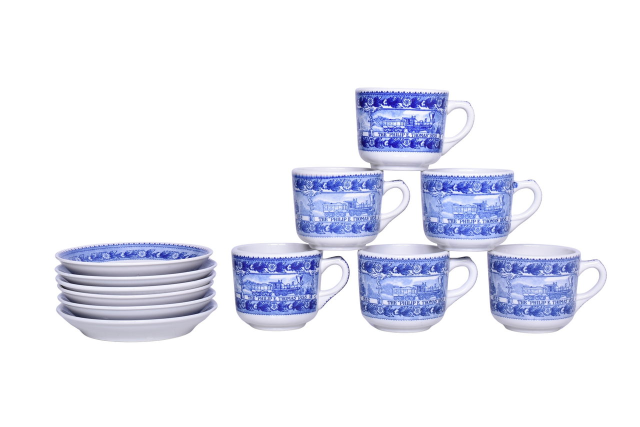 6129 - Six Sets of Baltimore & Ohio Railroad Centenary China Coffee Cups & Saucers thumbnail