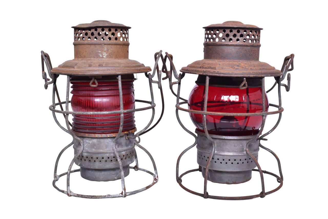 6134 - Pair of Adlake Kero Central Railroad of New Jersey Lanterns thumbnail
