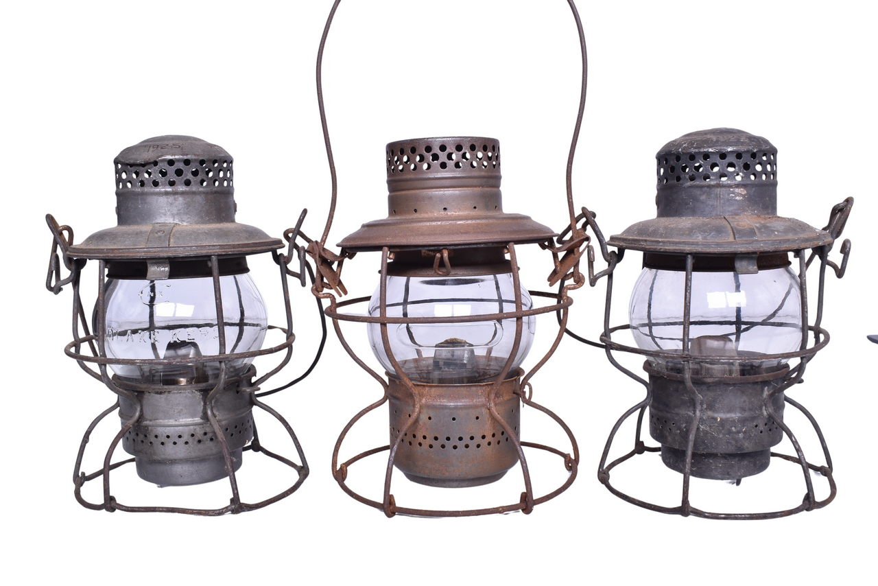 6142 - Trio of Pennsylvania Railroad Lanterns - Two Armspear 