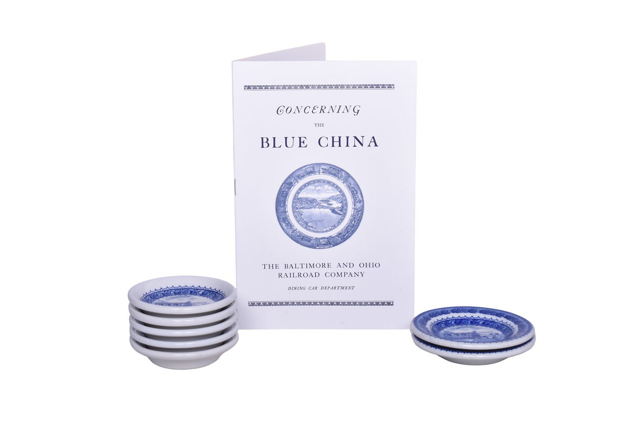 6143 - Seven Baltimore and Ohio Railroad China Centenary Butter Pats and Concerning The Blue China Booklet thumbnail