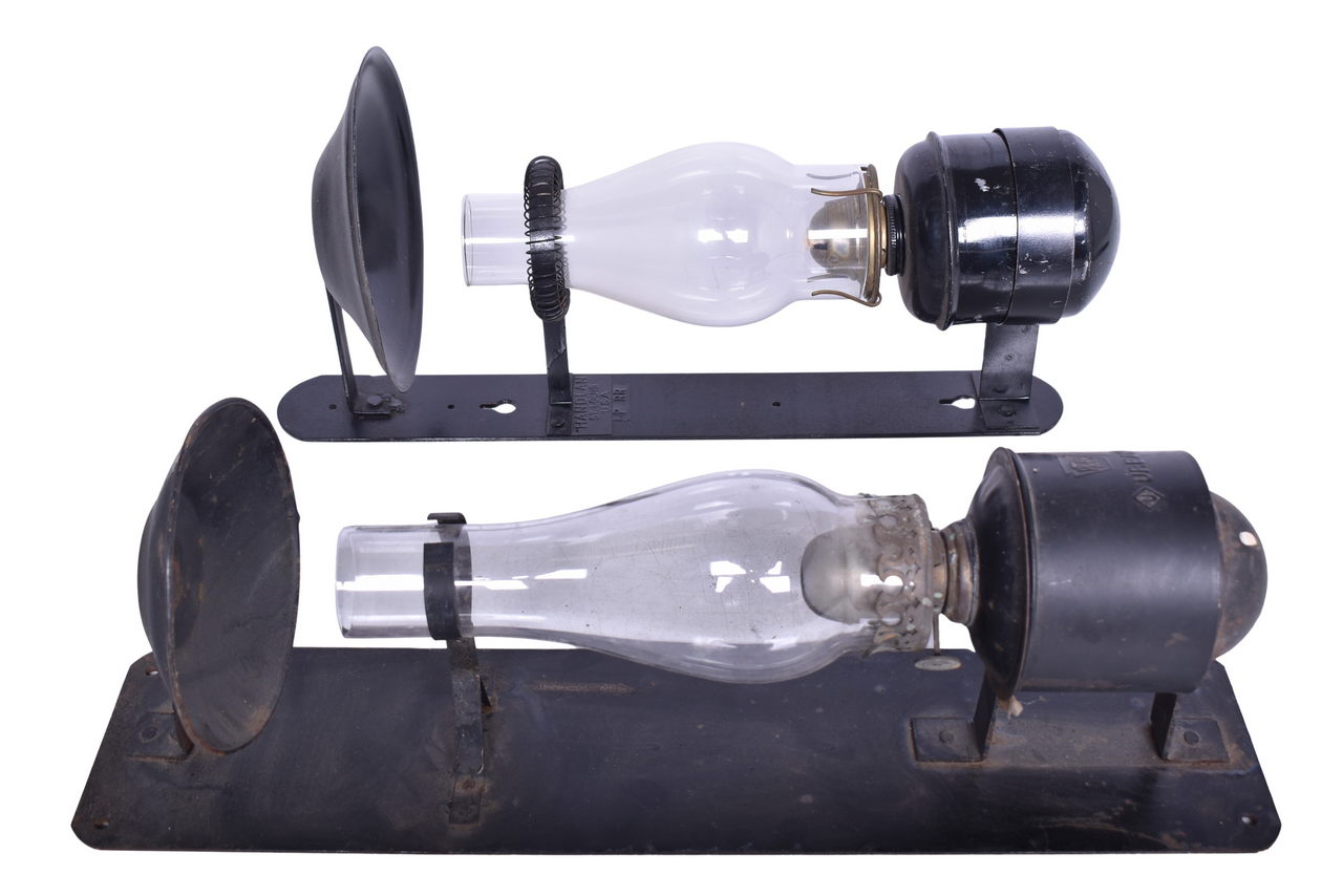 6146 - Pair of Pennsylvania Railroad Caboose Wall Lamps - Handlan and Johnson Urbana thumbnail