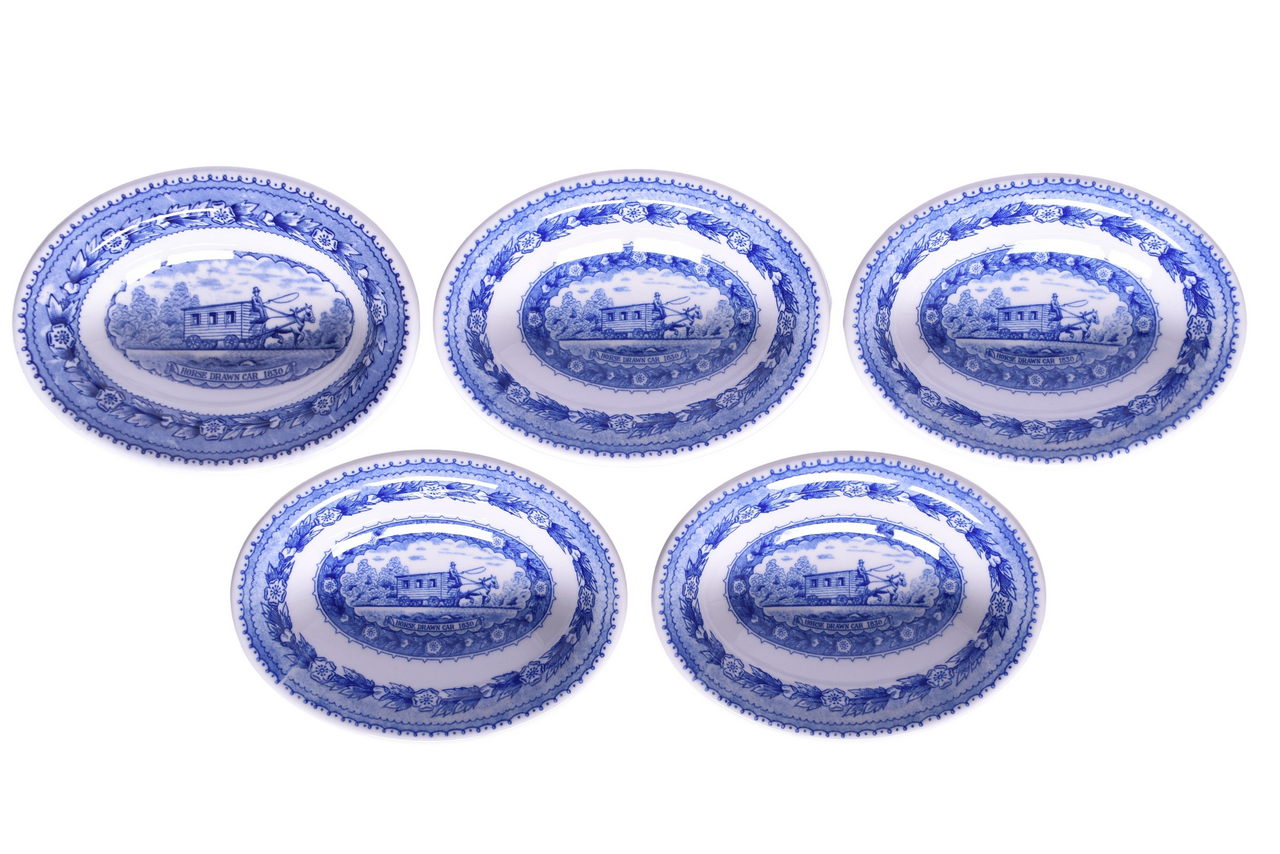 6169 - Five Baltimore and Ohio Railroad China Centenary Small Oval Bakers Dishes thumbnail