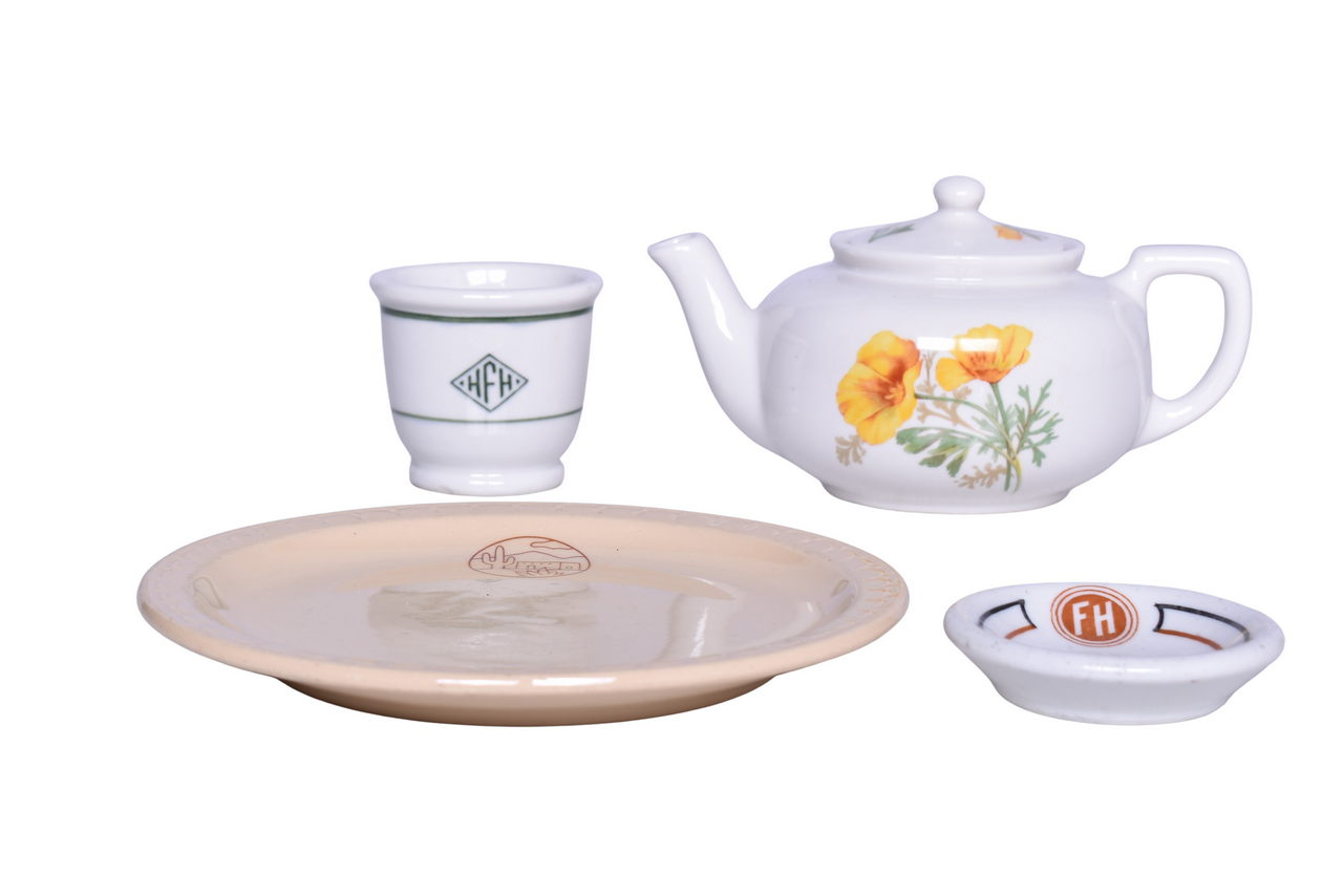 6189 - Four Pieces of  Railroad and Other China -Poppy, Henry Ford Hospital, Ford Hopkins Company thumbnail