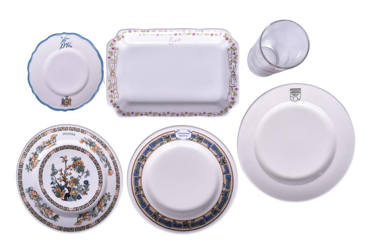 6191 - Six Pieces of Northeast Railroad China and Glassware - Delaware & Hudson, Erie, Canadian Pacific, and Pullman thumbnail