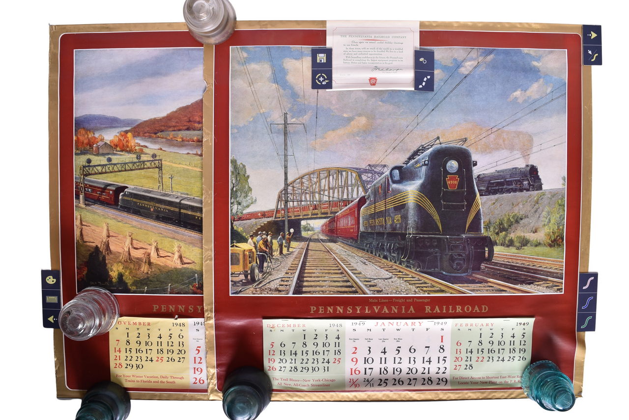 6198 - Pair of Pennsylvania Railroad Wall Calendars 1948 Progressive Power and 1949 Main Lines - Freight and Passenger thumbnail