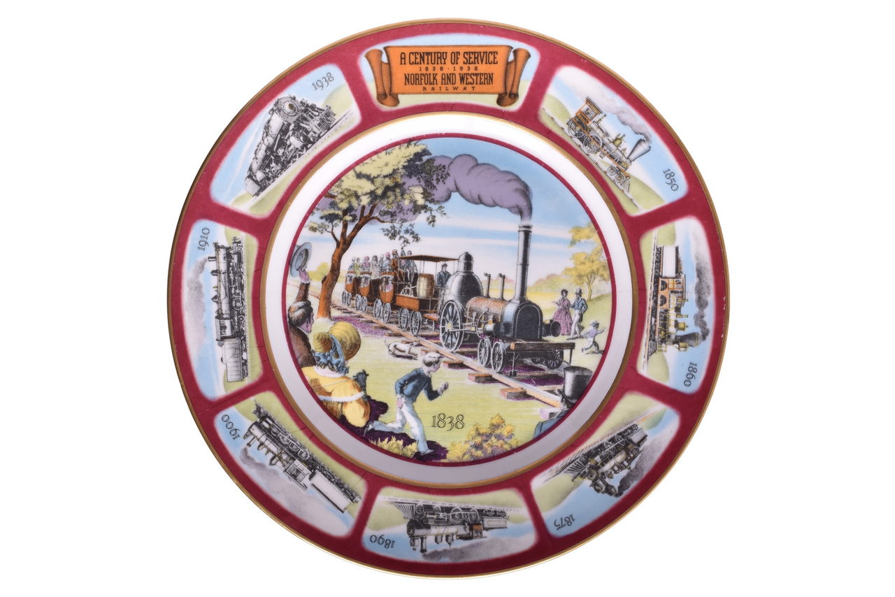 6199 - Norfolk & Western Railroad China 1938 Centennial Service Plate thumbnail