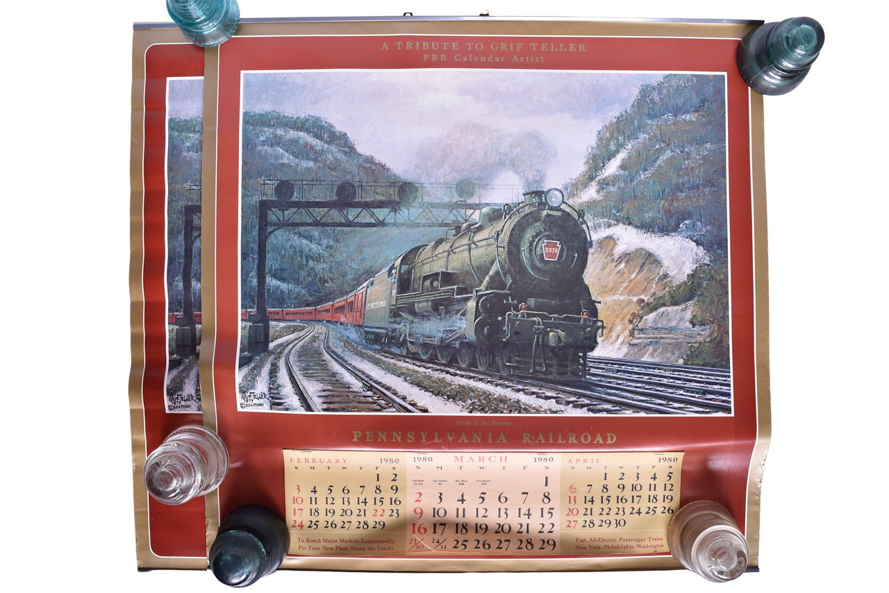 6204 - Pair of Pennsylvania Railroad Wall Calendars - Two 1980 Pride of the Pennsy Calendars thumbnail
