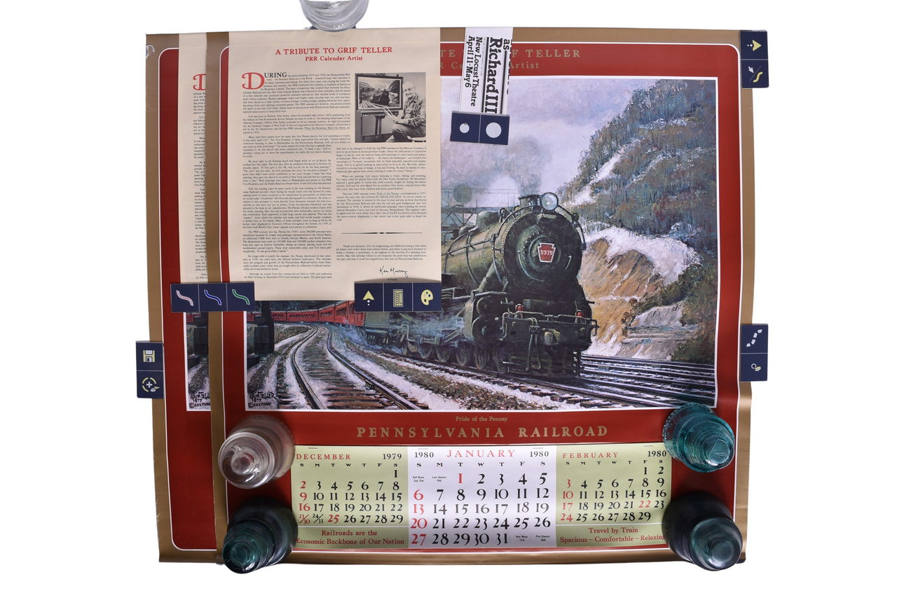 6212 - Pair of Pennsylvania Railroad Wall Calendars - Two 1980 Pride of the Pennsy Calendars thumbnail
