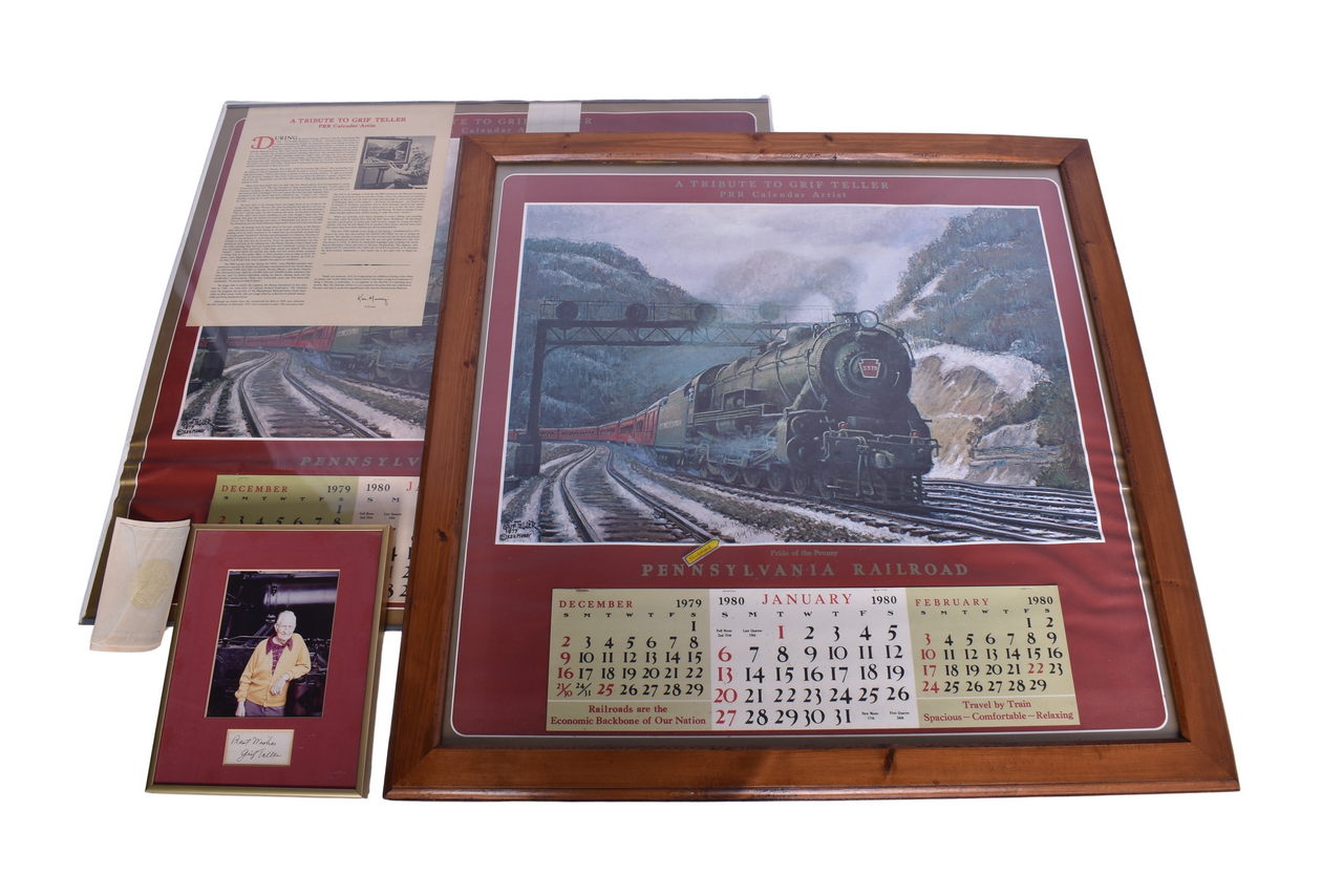 6220 - Signed Photo of Grif Teller and Pair of 1980 Pennsylvania Railroad Wall Calendars thumbnail
