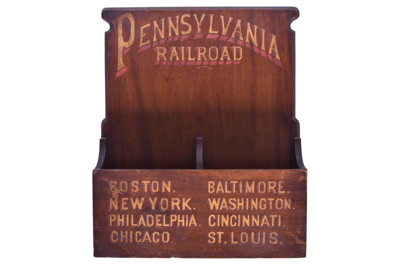 6231 - Pennsylvania Railroad Wooden Timetable or Brochure Holder thumbnail