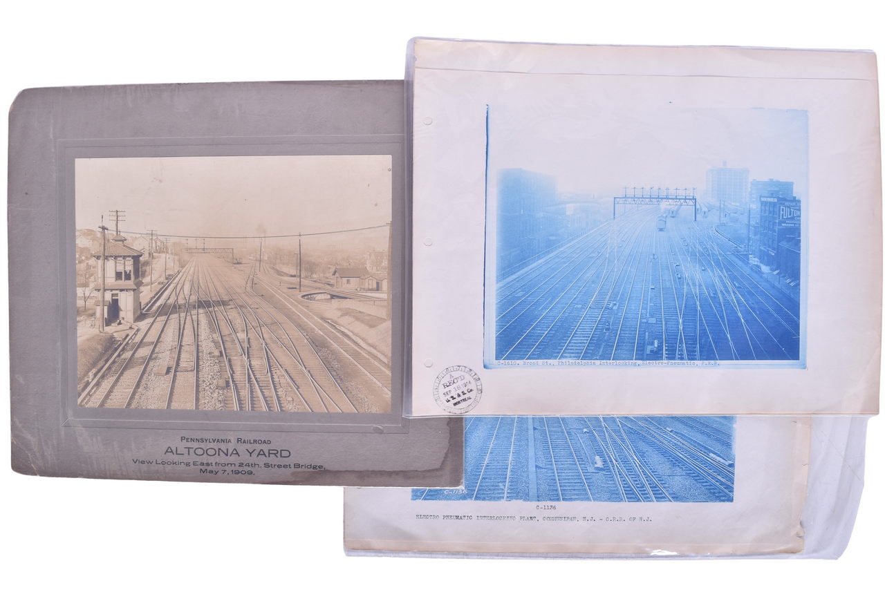 6242 - 1909 Pennsylvania Railroad Slope Tower Photo Plus Two Interlocking Photos thumbnail