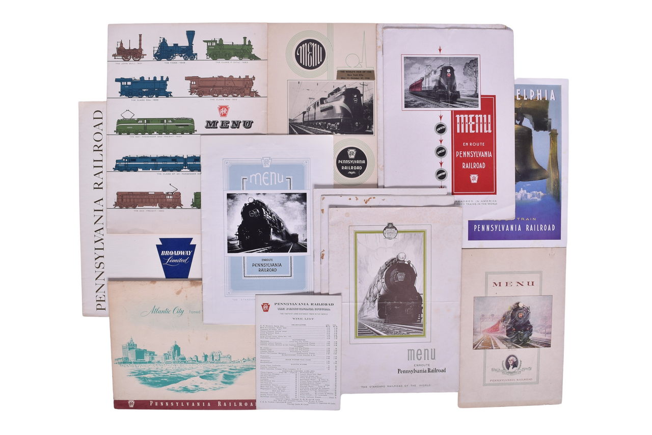 6280 - Thirteen Pennsylvania Railroad Dining Car Menus - 1940 New York World's Fair, Broadway Limited, Atlantic City, and More thumbnail
