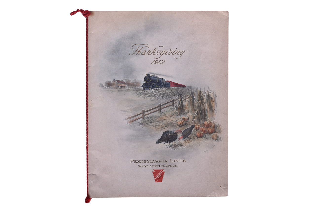 6282 - 1912 Pennsylvania Lines Railroad Thanksgiving Dinner Menu thumbnail