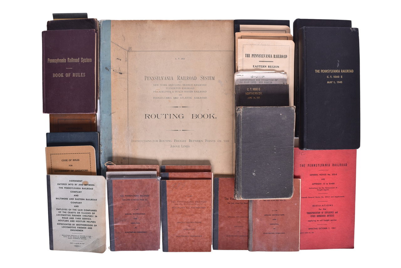 6283 - Twenty-Four Pennsylvania Railroad Rule Books, Routing Book, CT 1000 List of Stations, Agreements, and More thumbnail
