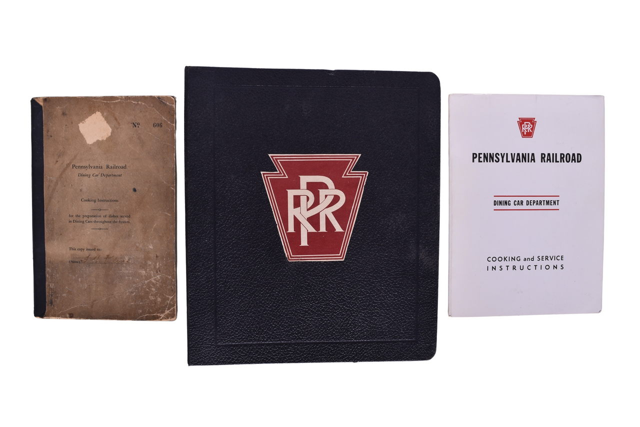6284 - Three Pennsylvania Railroad Dining Car Department Cooking Instructions and 1949 Cook Book thumbnail