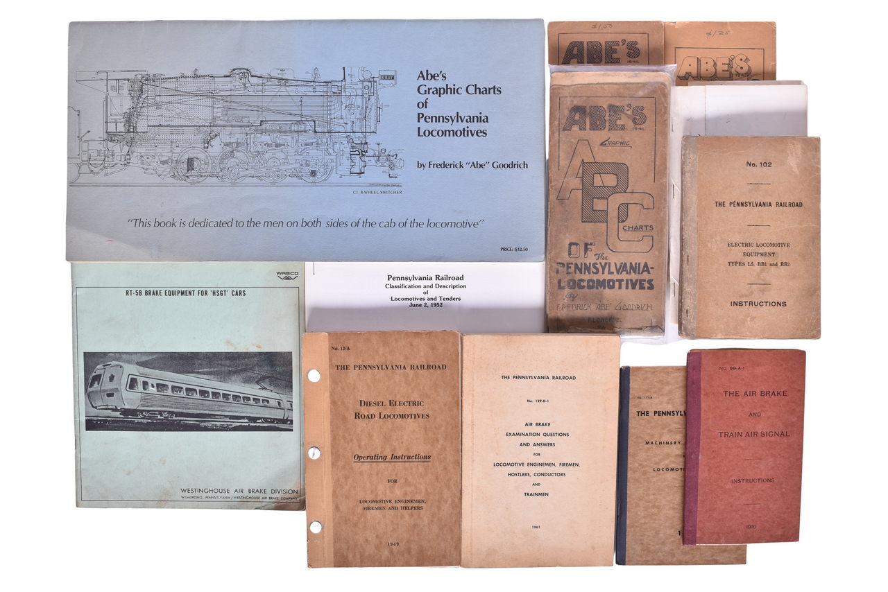 6287 - Twelve Pennsylvania Railroad Instruction Books, Westinghouse Air Brake Equipment, Abe's Graphic Charts, and More thumbnail