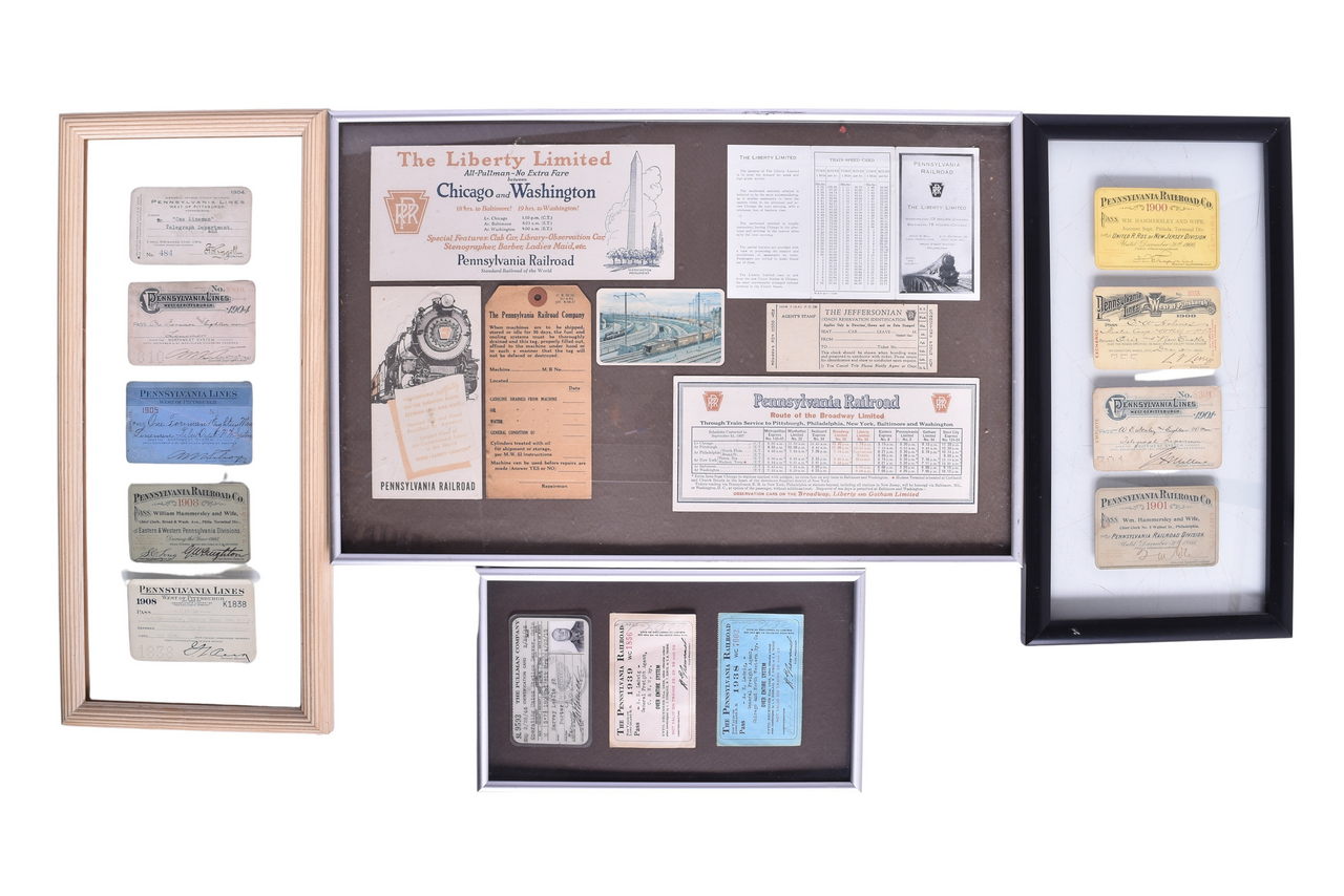 6308 - Collection of Pennsylvania Railroad Annual Passes, Paper Ephemera, and Pullman Porter ID Card thumbnail