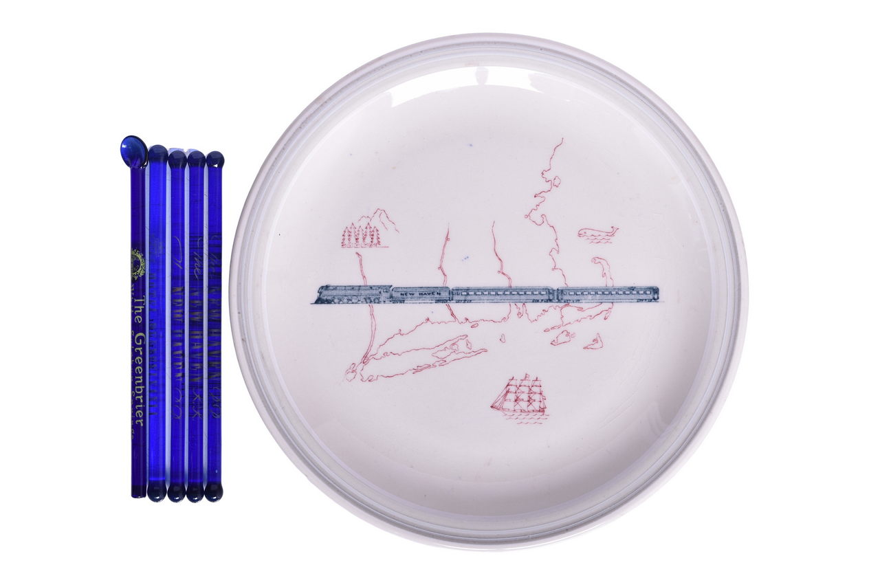 6324 - New York, New Haven & Hartford Railroad China Merchants Plate and Glass Stir Sticks thumbnail