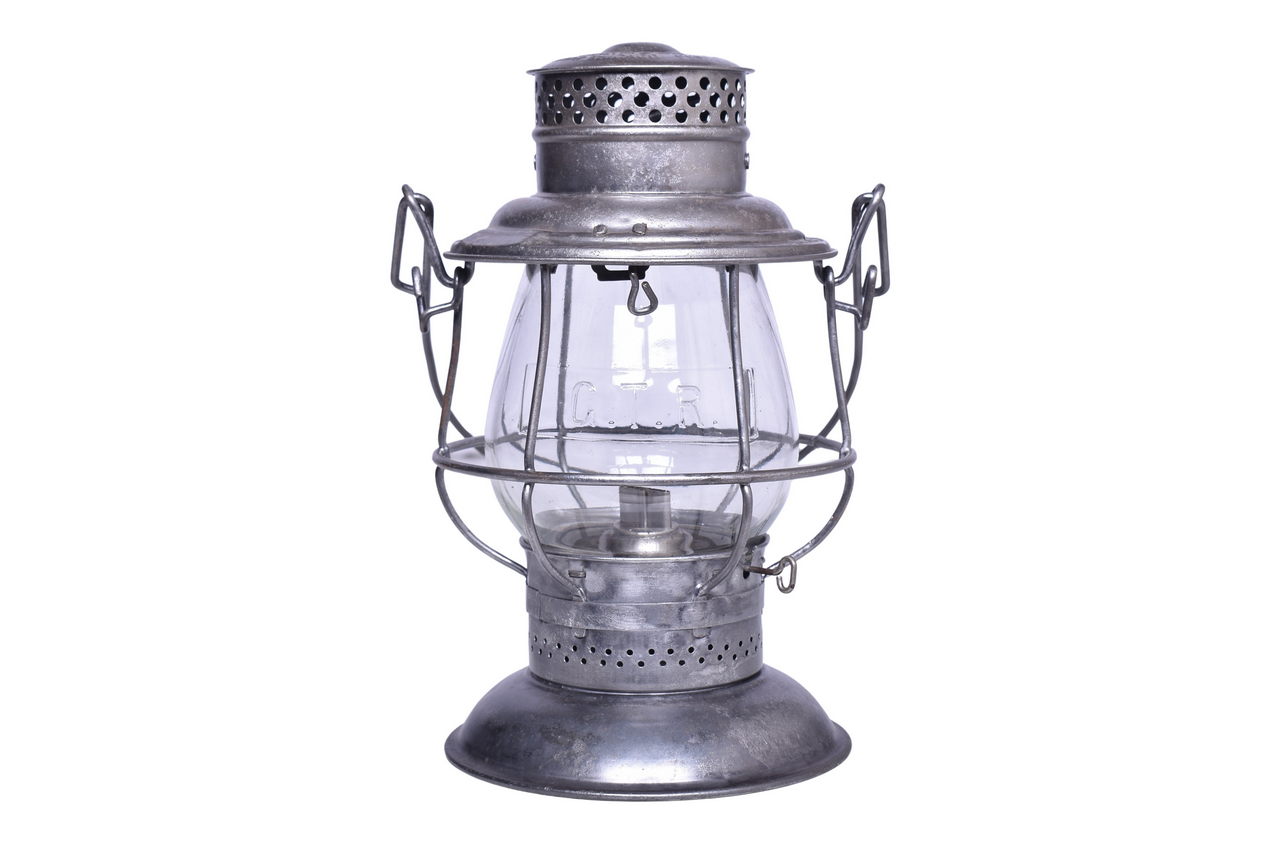 6327 - Adlake Reliable Grand Trunk Railway Bell Bottom Lantern w/ Clear Cast Tall Globe thumbnail