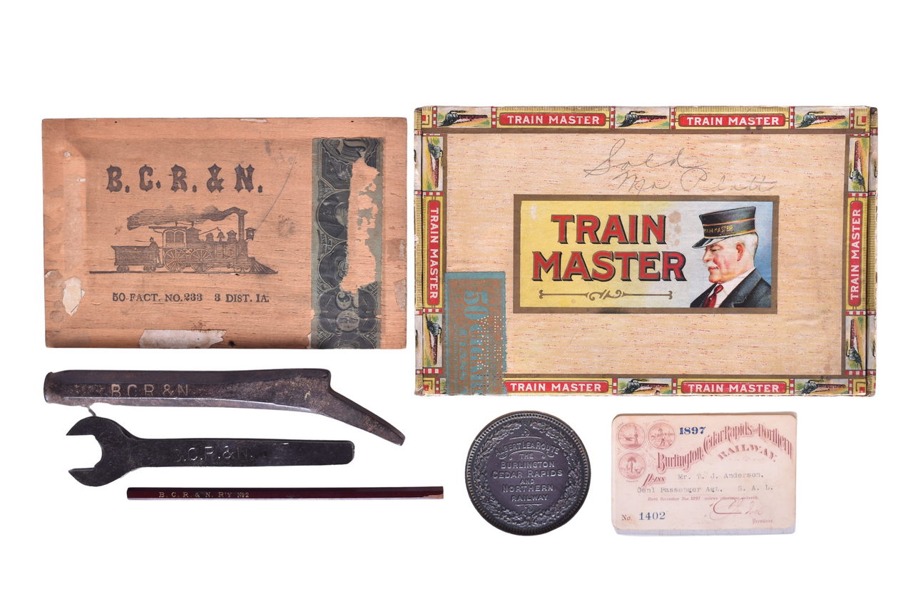 6412 - Burlington Cedar Rapids and Northern Railway Annual Pass, Tools, Paperweight thumbnail