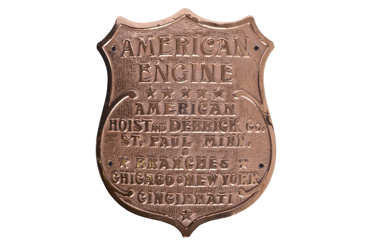 6422 - American Hoist and Derrick Co. American Engine Brass Plate thumbnail