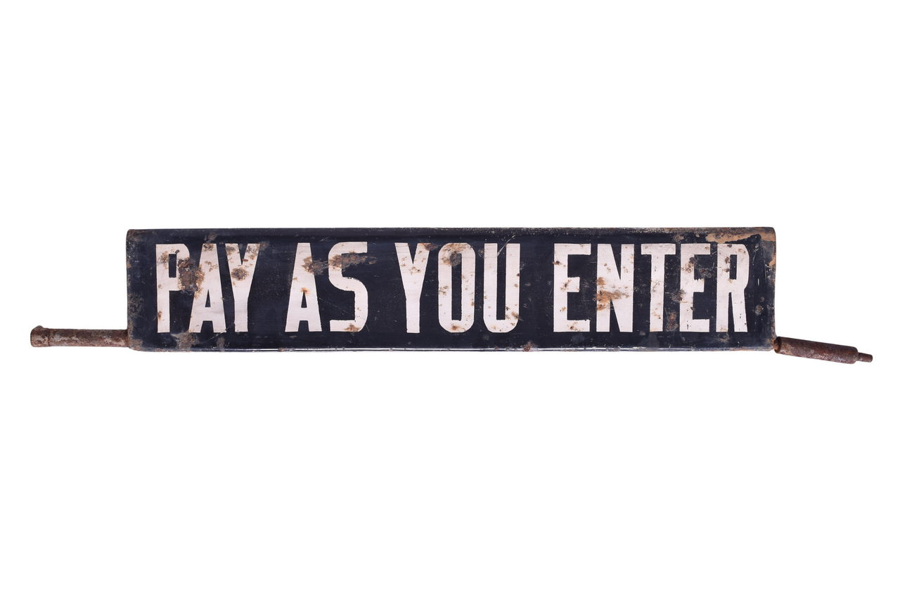 6424 - Painted Metal Transit Sign - Pay As You Enter / Pay As You Leave thumbnail