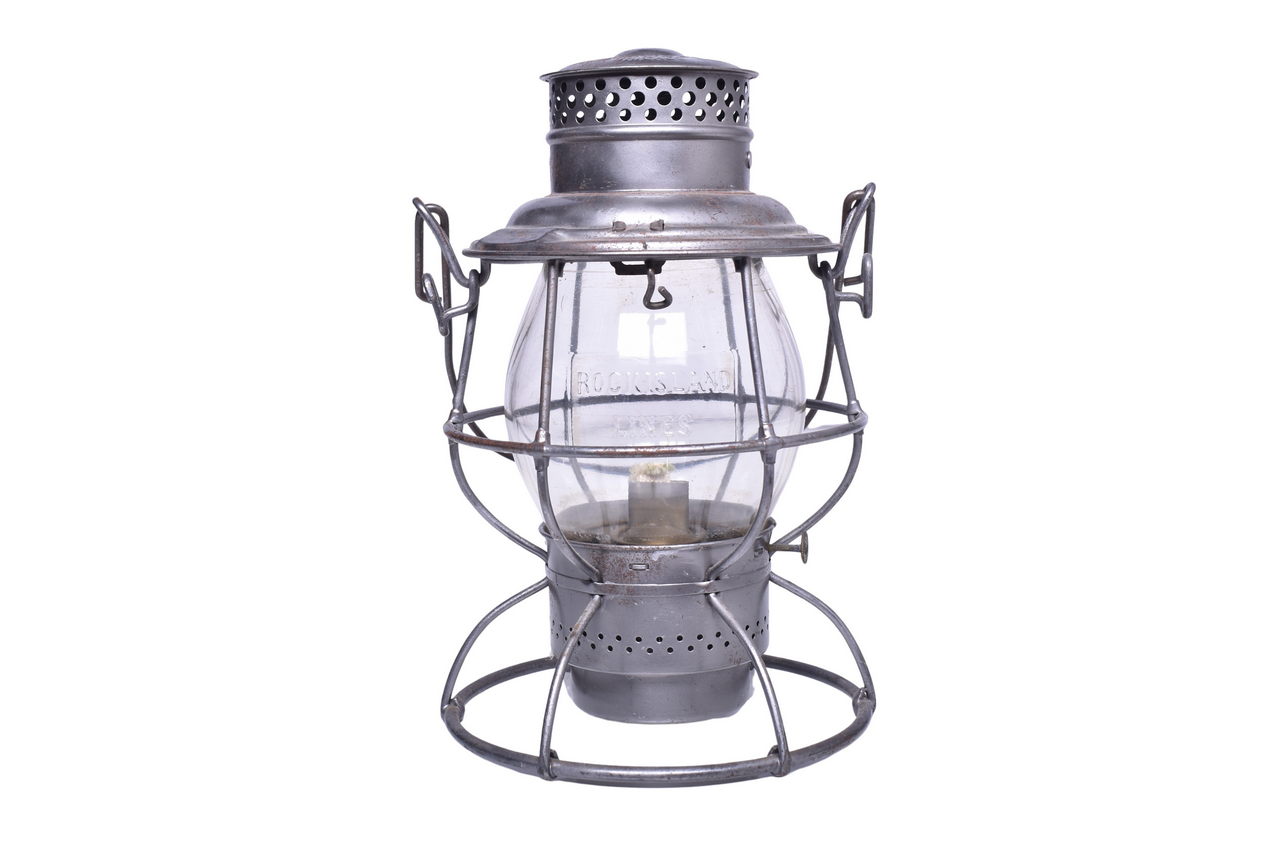 6458 - Adlake Reliable Rock Island Lines Railroad Lantern with Clear Cast Globe thumbnail