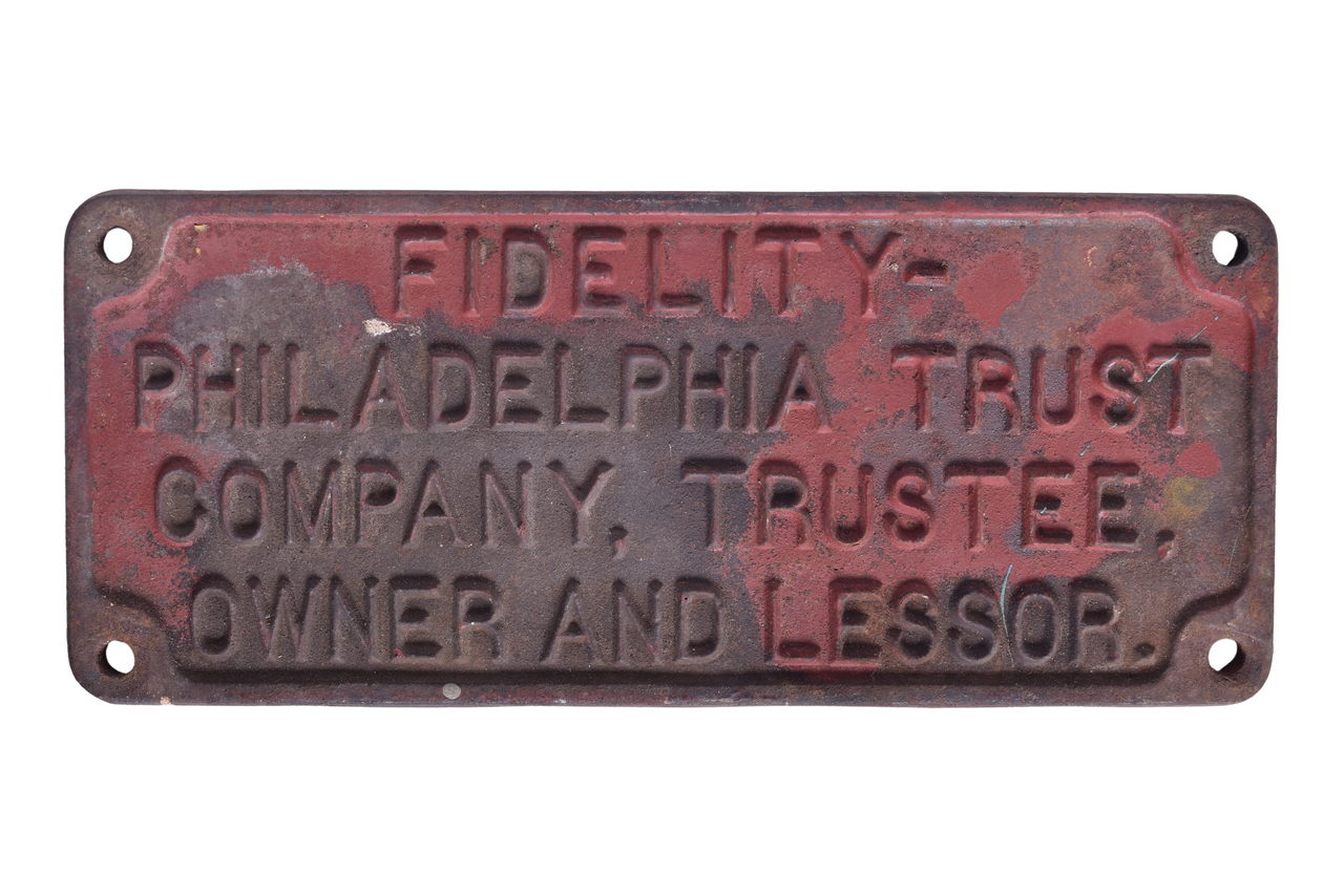 6485 - Pennsylvania Railroad Cast Iron Trust Plate thumbnail