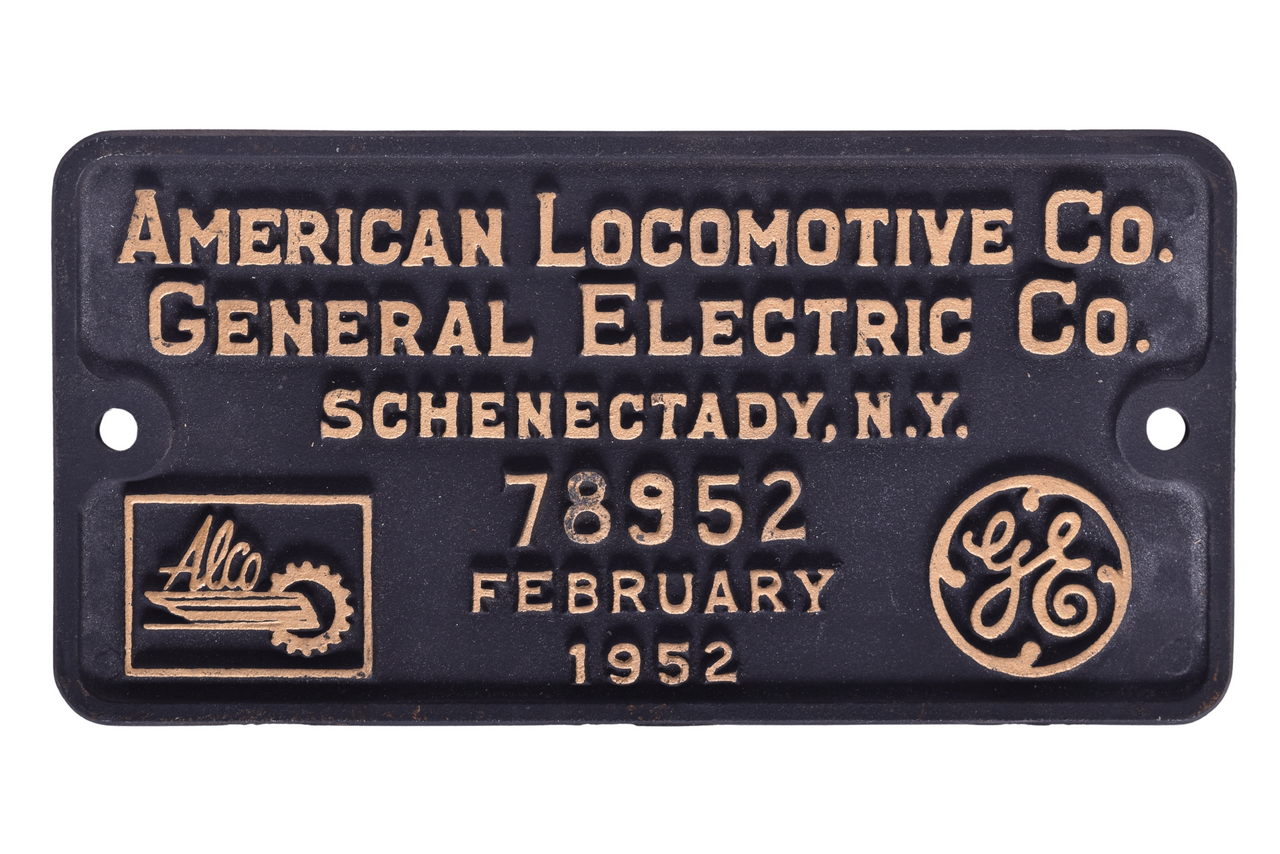 6498 - ALCO / General Electric Cast Builders Plate - Central Railroad Of New Jersey RSD-4 #1612 thumbnail
