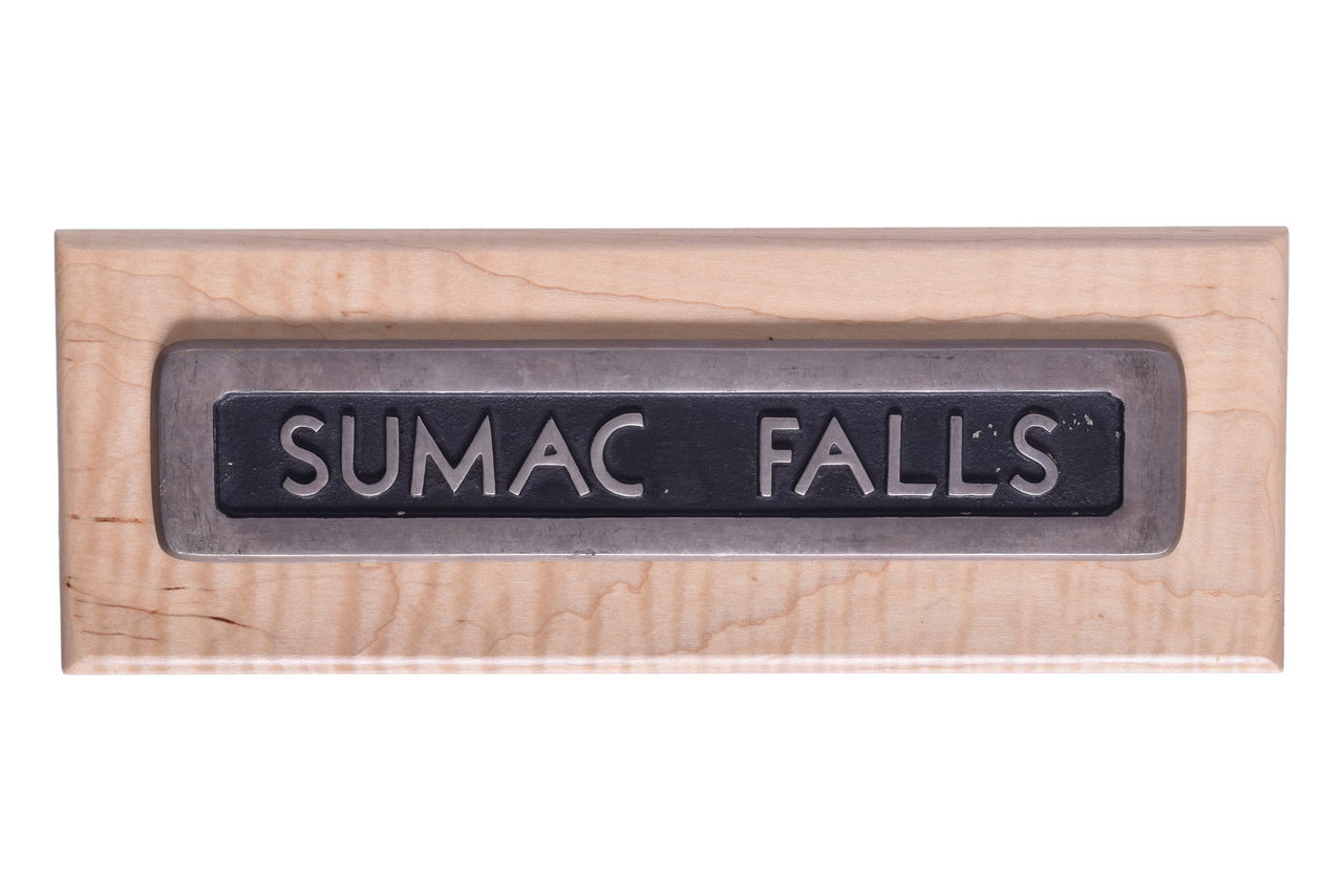 6503 - Pennsylvania Railroad #8410 Sumac Falls Pullman Sleeping Car and Lounge Metal Name Plate thumbnail