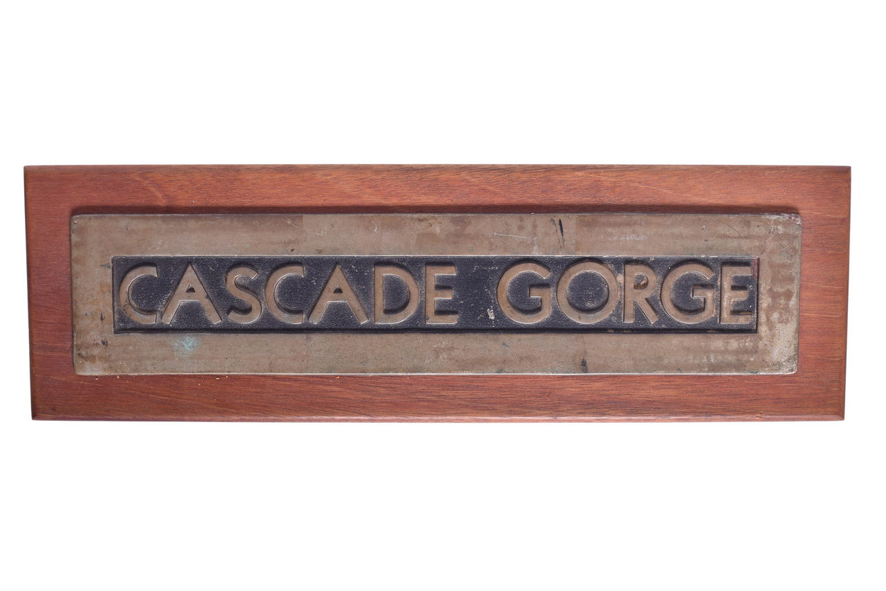 6507 - Pennsylvania Railroad #8085 Cascade Gorge Pullman Sleeper Car Metal Name Plate thumbnail