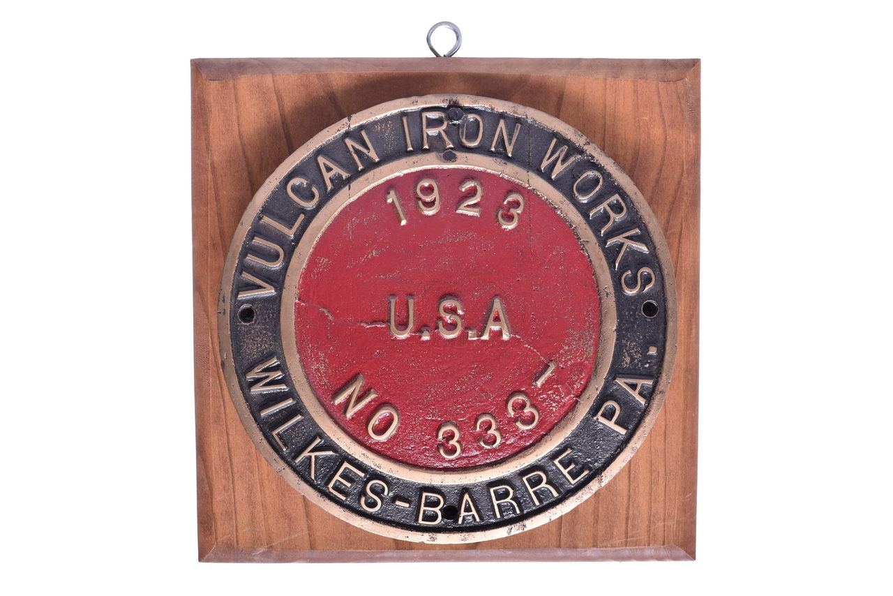 6512 - Vulcan Iron Works 0-4-0 National Tube Company Locomotive Builders Plate thumbnail