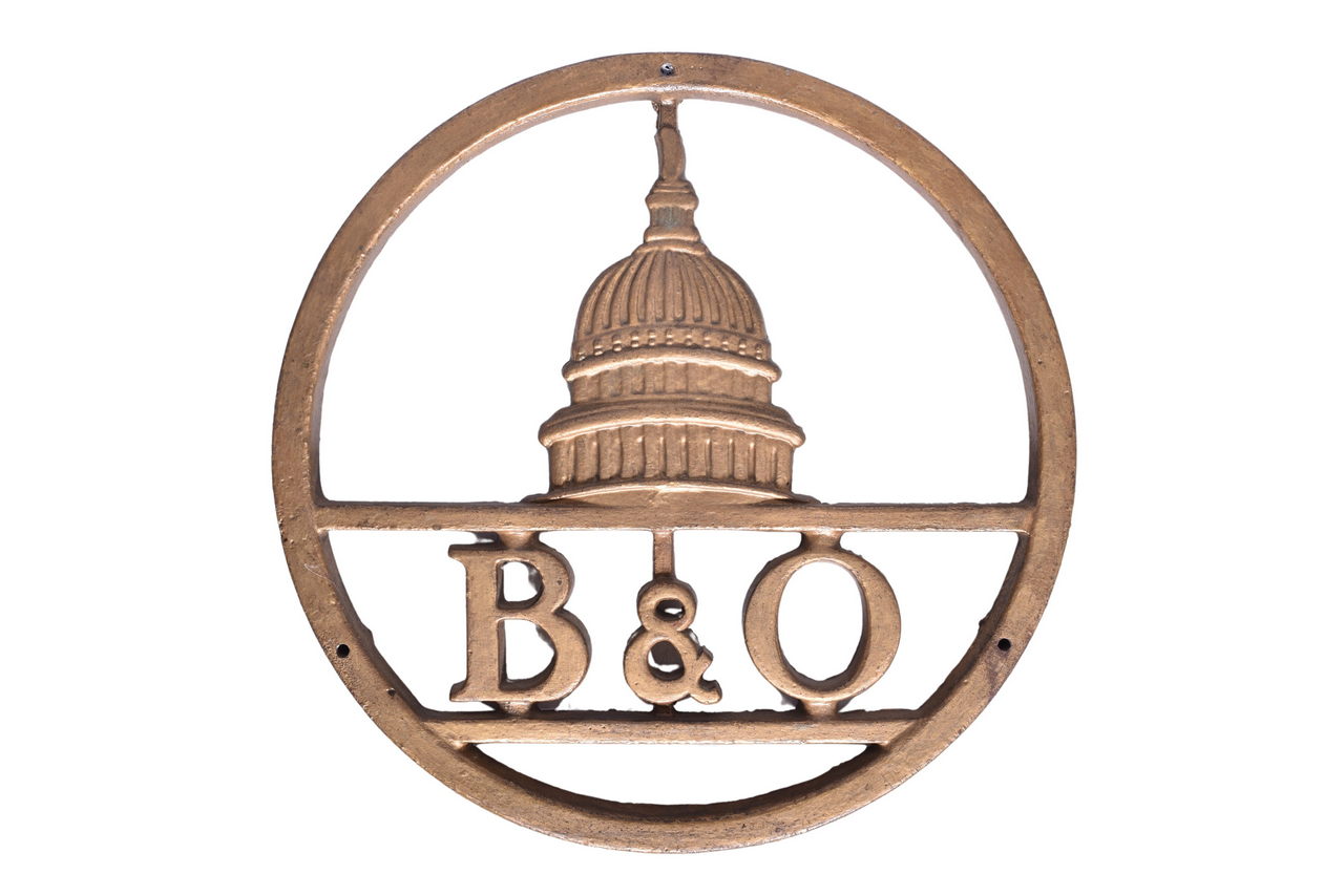 6525 - Cast Iron Baltimore and Ohio Railroad Locomotive Smoke Box Plate thumbnail