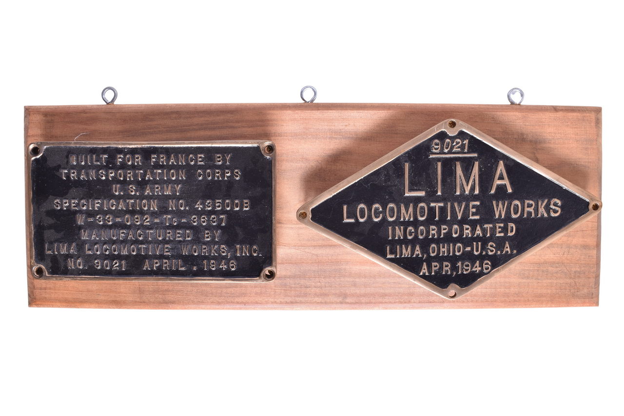 6526 - Lima Locomotive Works Plate Pair - US War Department - SCNF 2-8-0 thumbnail